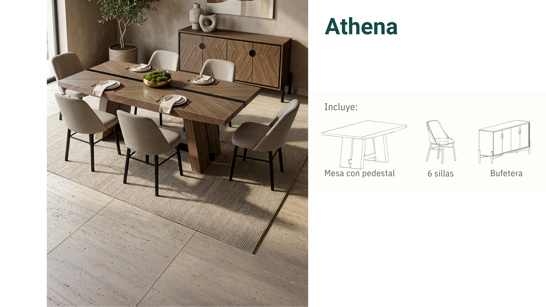Comedor Athena para 6 personas