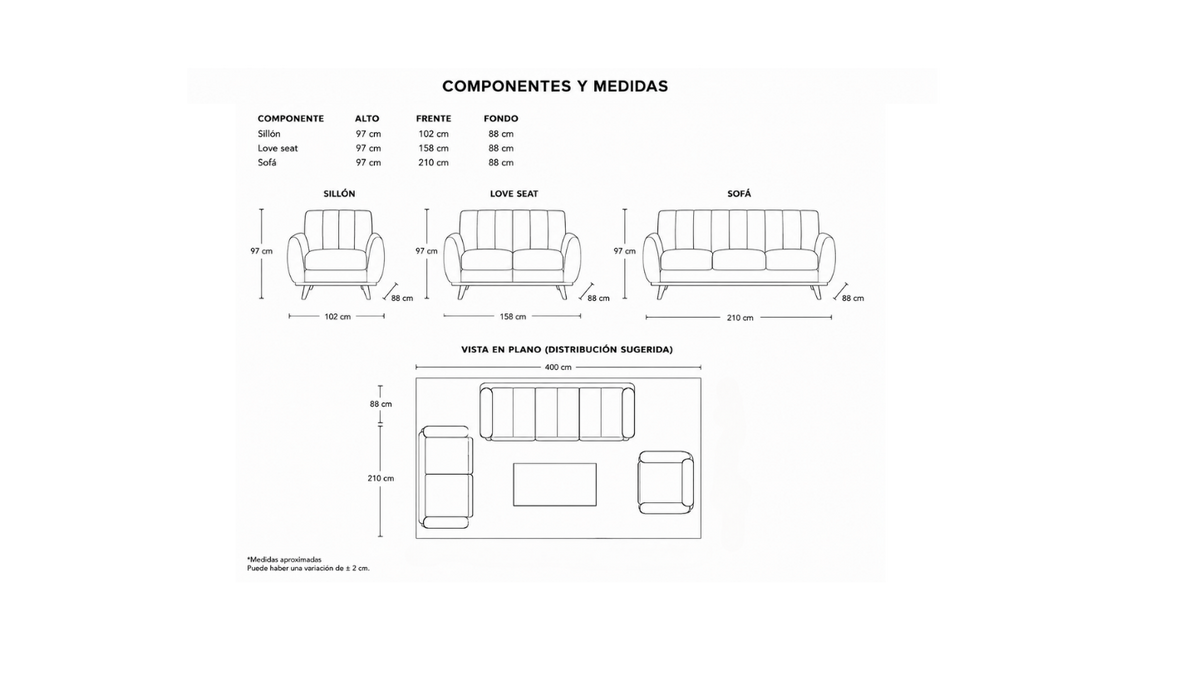 Sofa y Loveseat Ultar