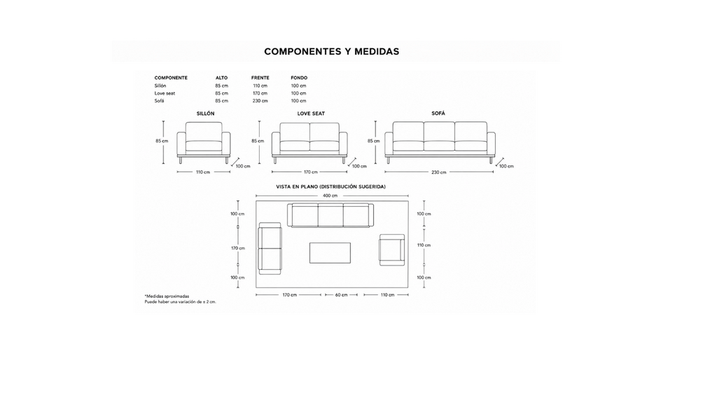 Sofa y Loveseat Triolet