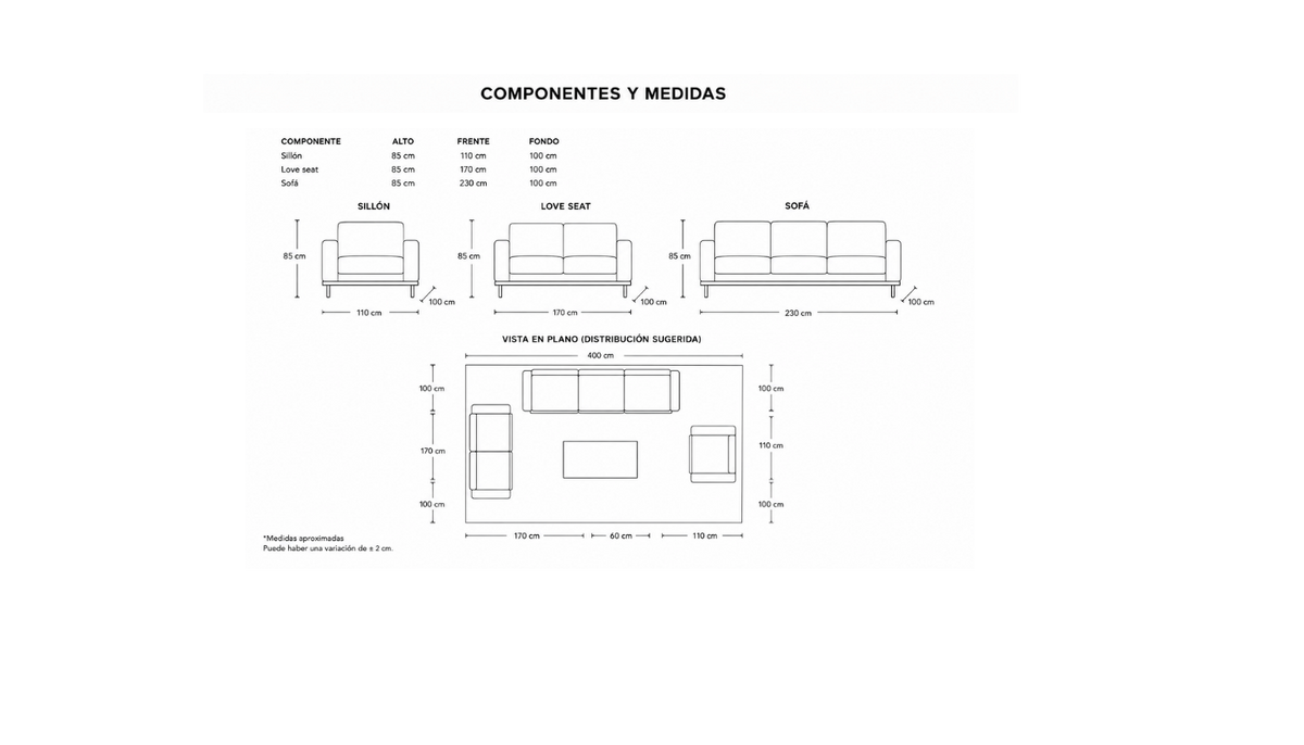 Sofa y Loveseat Triolet