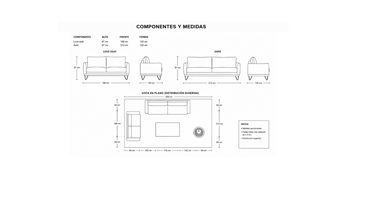 Sofa y Loveseat Makalu