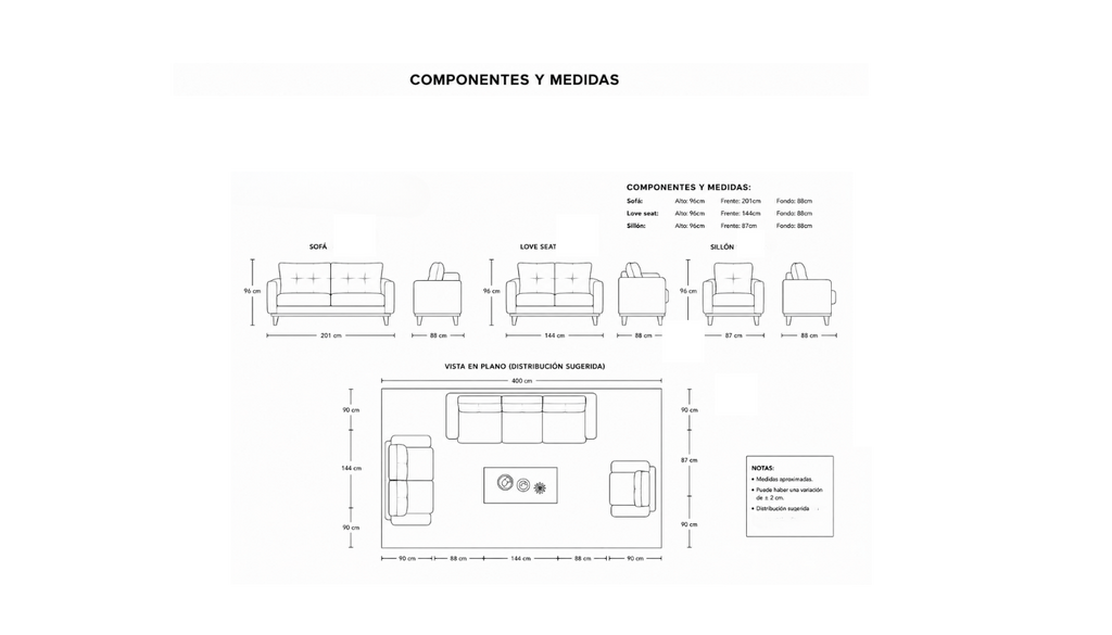 Sofa y Loveseat Mairena