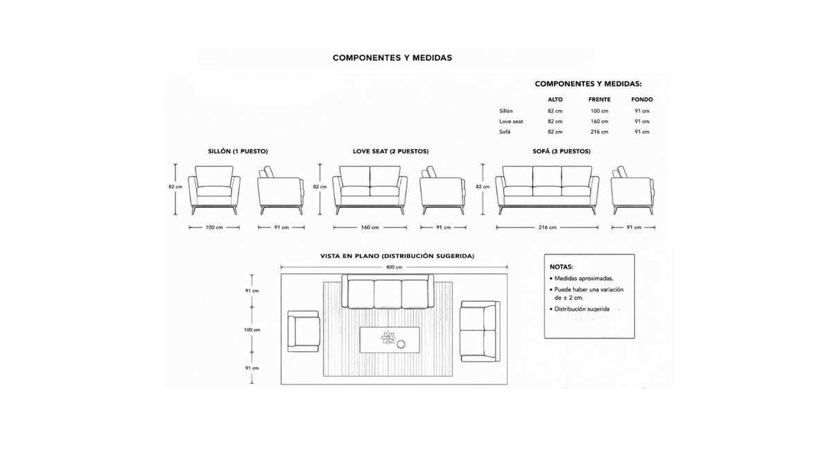 Sofa y Loveseat Tailandia