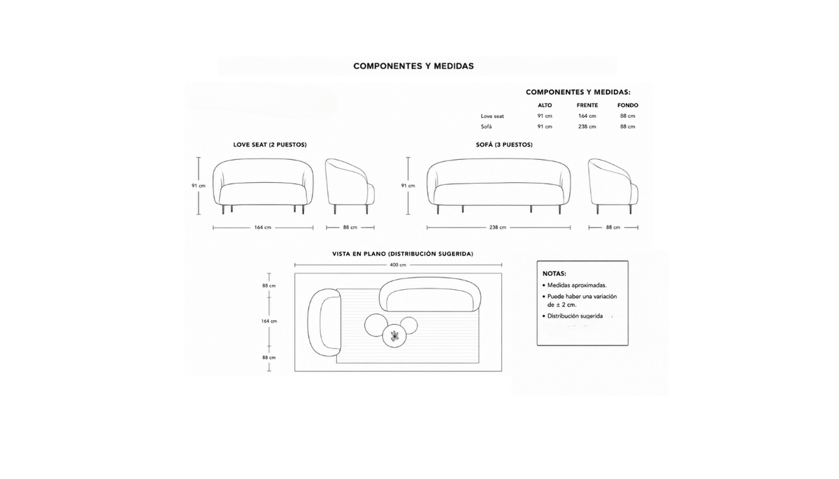 Sofa y Loveseat Trivor