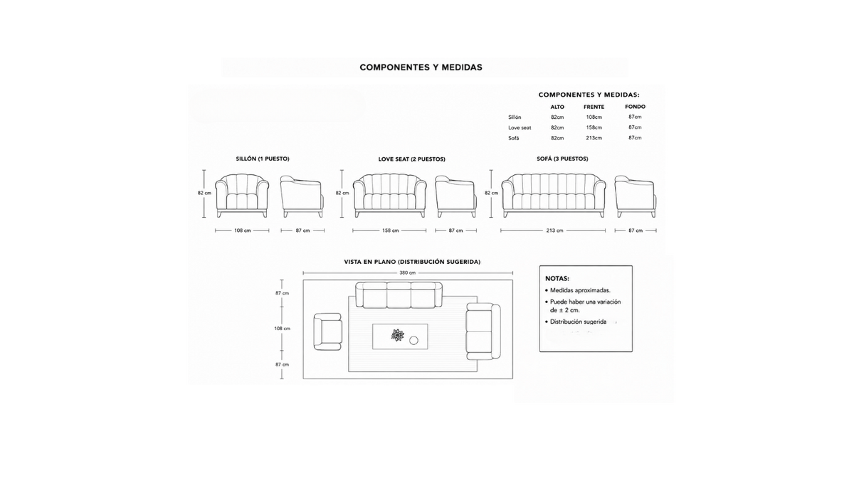 Sofa y Loveseat Vesubio