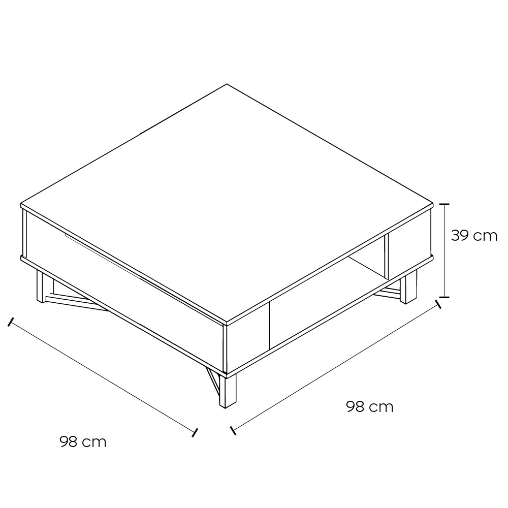 Mesa de centro Mallory cuadrada